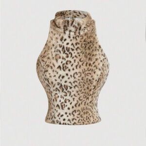 Leopard Print Halter Sleeveless Top